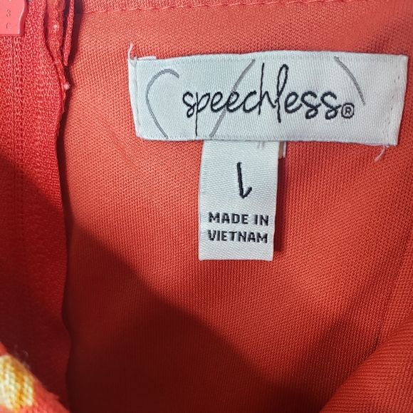 Speechless Dress Orange and Yellow Spaghetti Straps Floral Print Size Large NWT - Picture 5 of 15